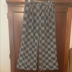 Checkered Wide Leg Pants